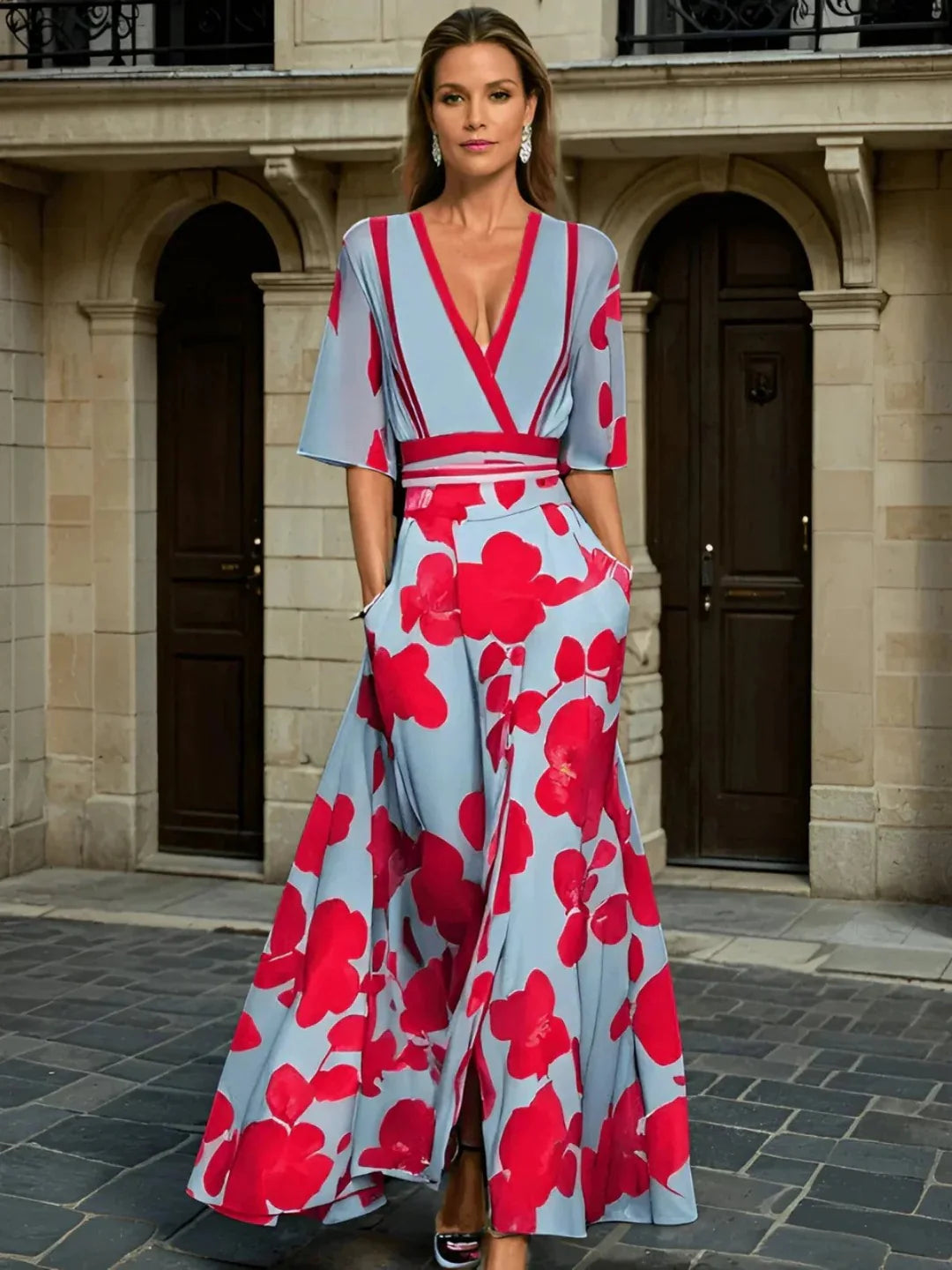 Kali - Milano design Sleeved Dress