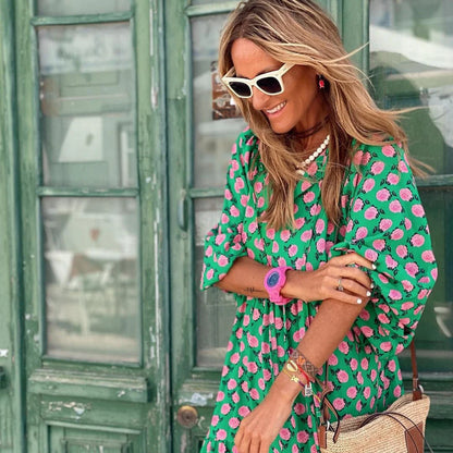 Mabel - Breezy High-Low Geometric Print Dress