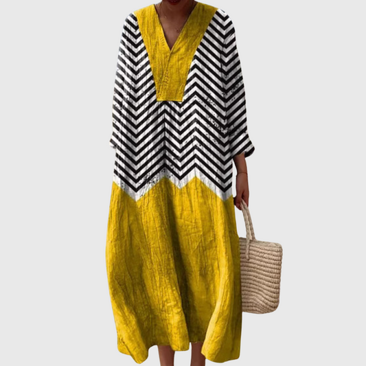 Nola | Chevron Contrast Dress