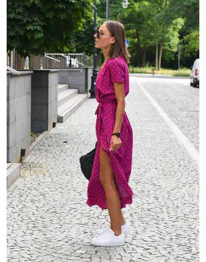 EVA | Elegant V-Neck Dress with Midriff Coverage