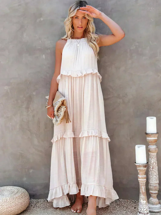 ANETA | Elegant sleeveless dress with ruffles